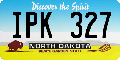 ND license plate IPK327