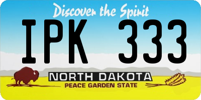 ND license plate IPK333
