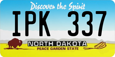 ND license plate IPK337