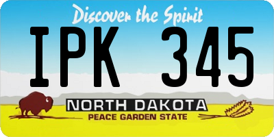 ND license plate IPK345