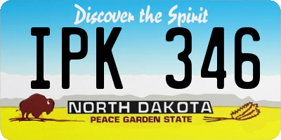 ND license plate IPK346