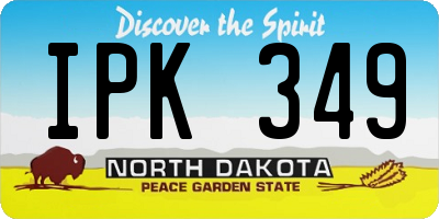 ND license plate IPK349
