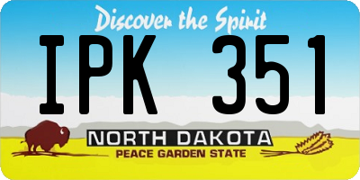 ND license plate IPK351