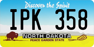 ND license plate IPK358