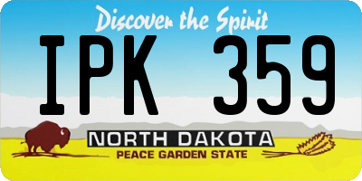 ND license plate IPK359