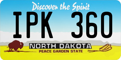 ND license plate IPK360
