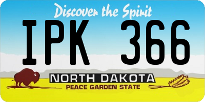 ND license plate IPK366