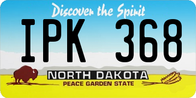 ND license plate IPK368