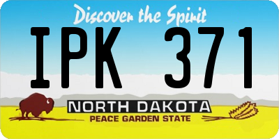 ND license plate IPK371