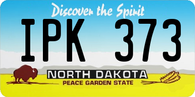 ND license plate IPK373