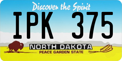 ND license plate IPK375