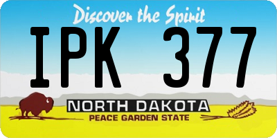 ND license plate IPK377