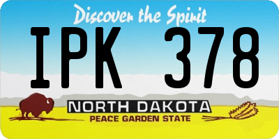 ND license plate IPK378