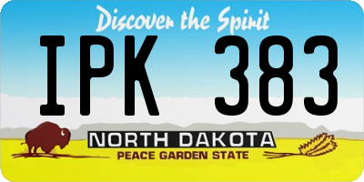 ND license plate IPK383