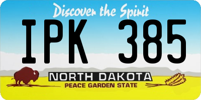 ND license plate IPK385