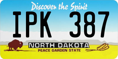 ND license plate IPK387