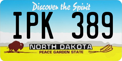 ND license plate IPK389