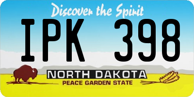ND license plate IPK398