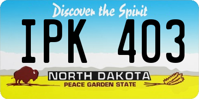 ND license plate IPK403