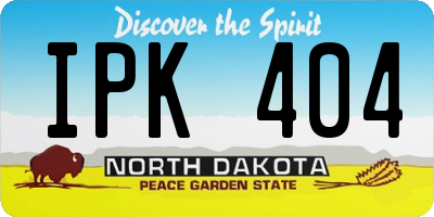 ND license plate IPK404