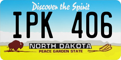 ND license plate IPK406