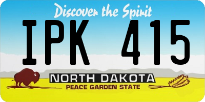 ND license plate IPK415