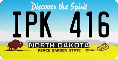 ND license plate IPK416