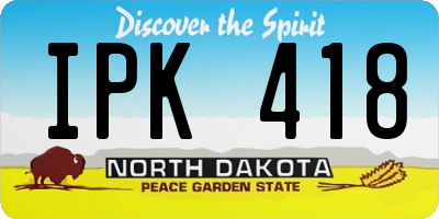 ND license plate IPK418