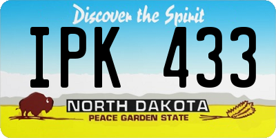ND license plate IPK433