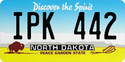 ND license plate IPK442