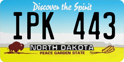 ND license plate IPK443