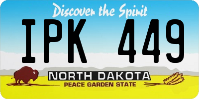 ND license plate IPK449
