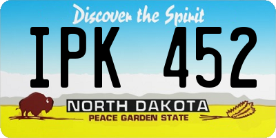 ND license plate IPK452