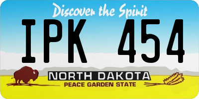 ND license plate IPK454