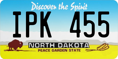 ND license plate IPK455
