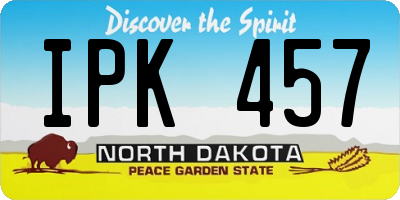 ND license plate IPK457