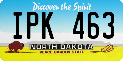 ND license plate IPK463