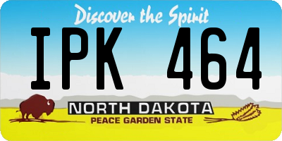 ND license plate IPK464