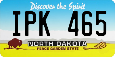 ND license plate IPK465