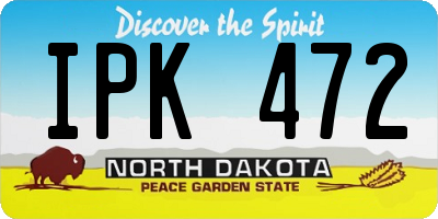 ND license plate IPK472