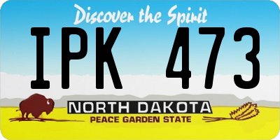 ND license plate IPK473