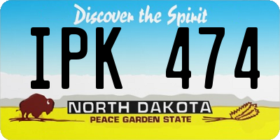 ND license plate IPK474