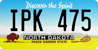 ND license plate IPK475