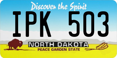 ND license plate IPK503