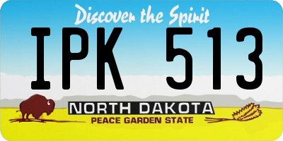ND license plate IPK513