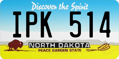 ND license plate IPK514