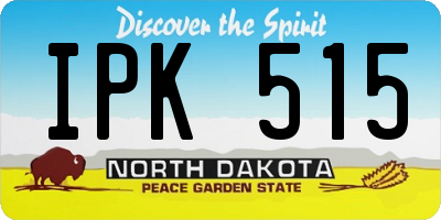 ND license plate IPK515
