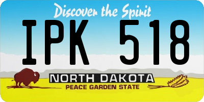 ND license plate IPK518