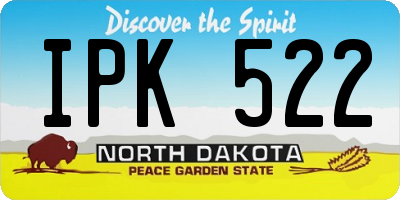 ND license plate IPK522
