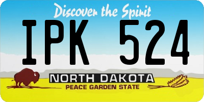 ND license plate IPK524